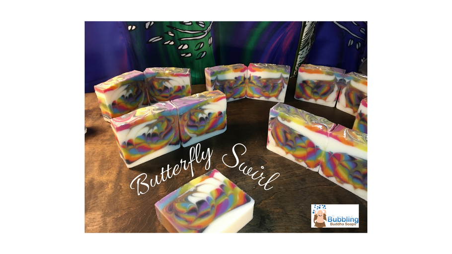 Cold Process Rainbow Butterfly Swirl