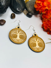Tree of Life Wood Engraved Earrings